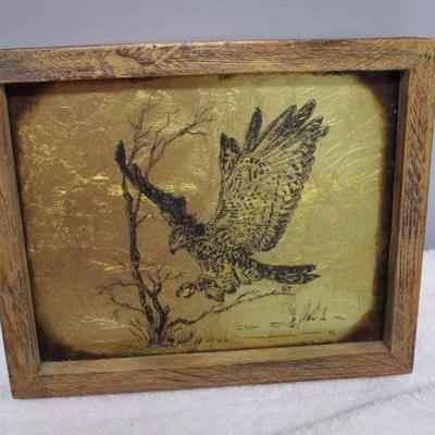 Lot 33 - Gold Leaf Bird Picture
