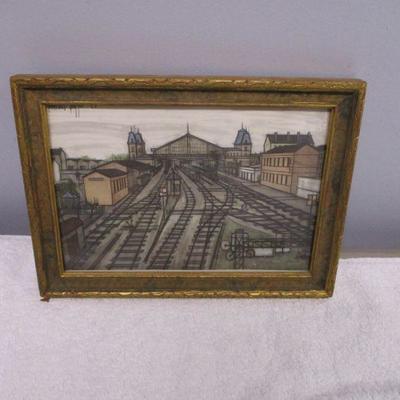 Lot 44 - Railroad Picture Signed By Artist