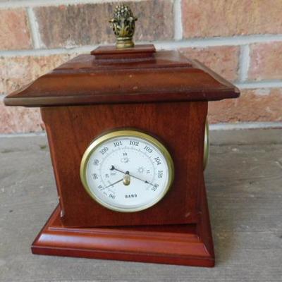 Foursided Spin Clock, Hygrometer, Barometer, and Thermometer