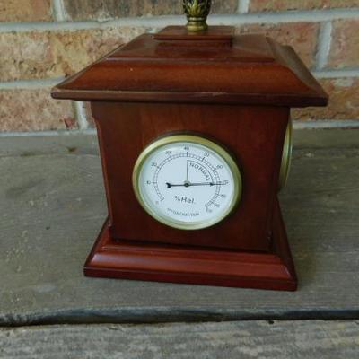 Foursided Spin Clock, Hygrometer, Barometer, and Thermometer