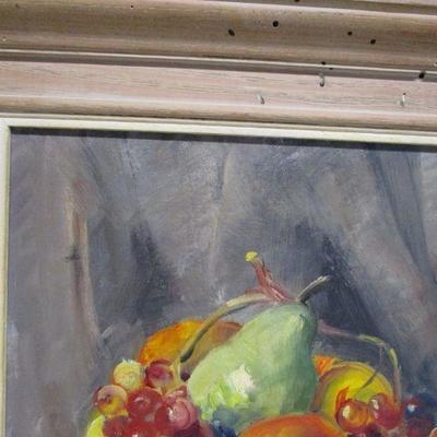 Lot 49 - Artist Harriet R. Boyd - Fruit & Wine Painting