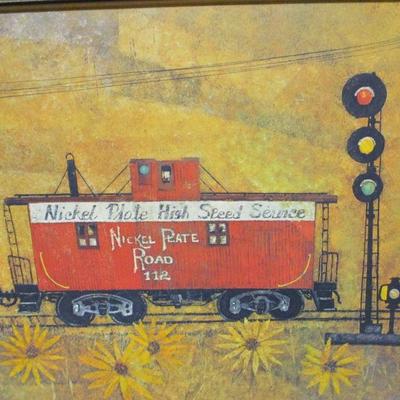 Lot 52 - Artist Gertrude Harbart. Painting - Nickle Plate Road