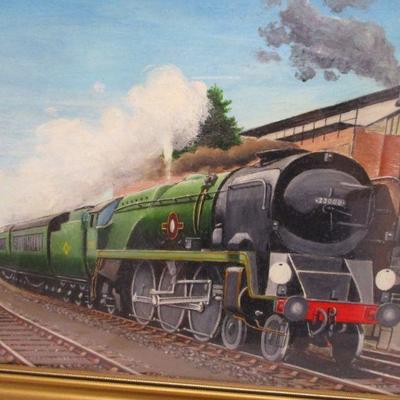 Lot 53 - Artist Bill West - Swanage Train Picture