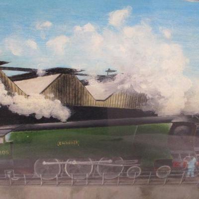 Lot 53 - Artist Bill West - Swanage Train Picture