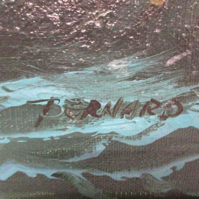 Lot 58 - Artist Bernard - Crashing Waves Painting