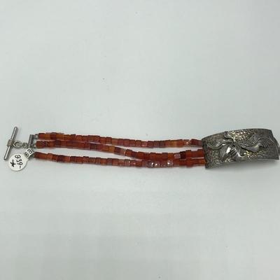 Lot 58 - Carnelian Bracelet and Necklace with More Gems and Sterling