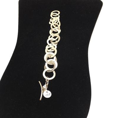 Lot 60 - Coral Pendant Necklace & Sterling Circle Bracelet 