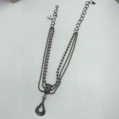 Lot 61 - Two Sterling Necklaces with Three Strands
