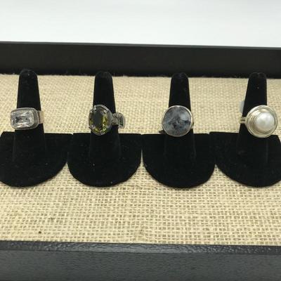 Lot 65 - Four Silpada Size 8 Rings with Sterling