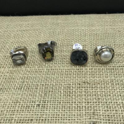 Lot 65 - Four Silpada Size 8 Rings with Sterling
