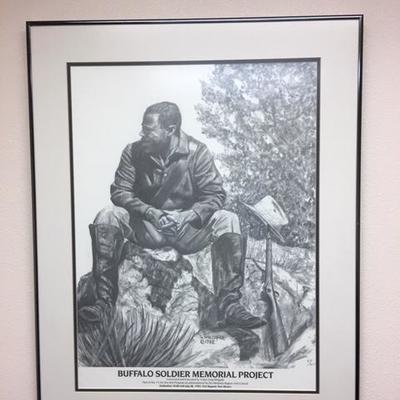 Lot 1008: Unusual, rare Buffalo Soldier Memorial Print