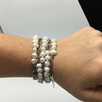 Lot 72 - Silpada Pearl and Sterling Necklace & Bracelet 