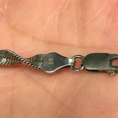 Lot 81 - Two Chains and a Sparkly Bracelet Marked 925