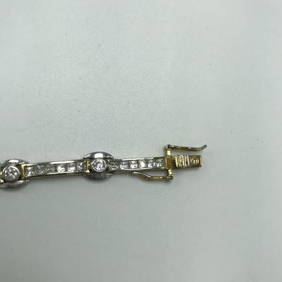 Lot 81 - Two Chains and a Sparkly Bracelet Marked 925