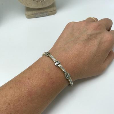 Lot 81 - Two Chains and a Sparkly Bracelet Marked 925