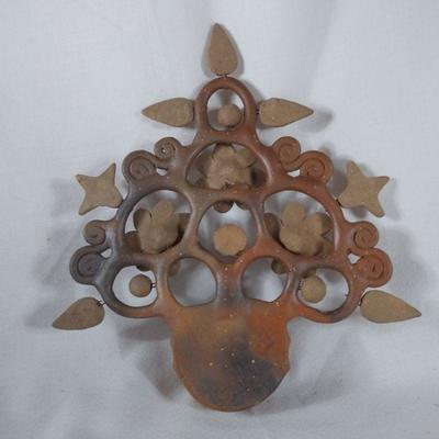 Clay Flower Wall Pocket