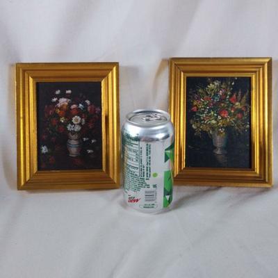 Miniature Bouquet Oil Paintings