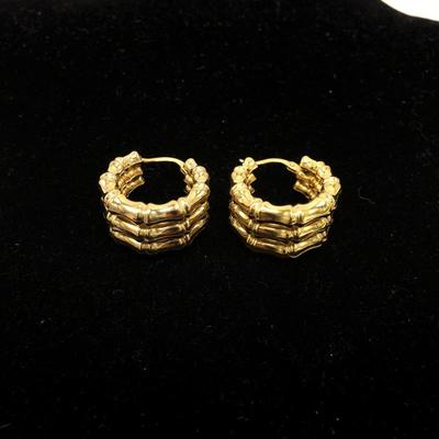 Lot 83 - 14k Gold Earrings - Four pairs