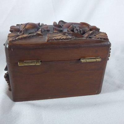 Rose Carved Wood Box