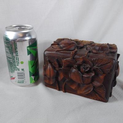 Rose Carved Wood Box