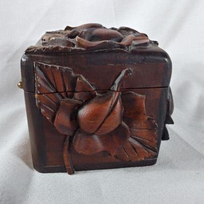 Rose Carved Wood Box