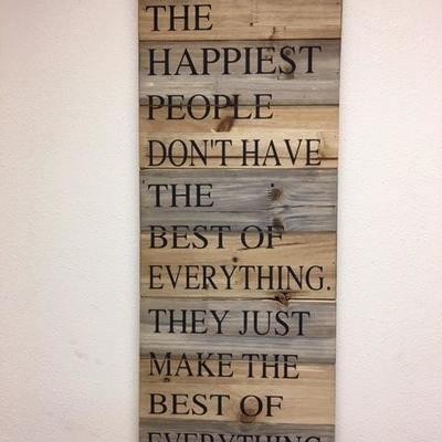 Lot 1022: Happy People Sign Wooden