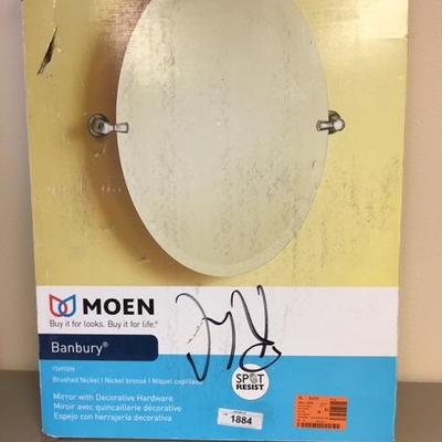 Lot 1072: Moen Adjustable Bathroom Mirror. Photo of back of box follows. 