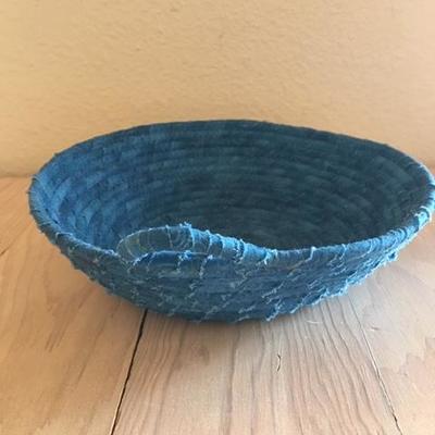 Lot 1074: Blue Coiled Fabric Bowl