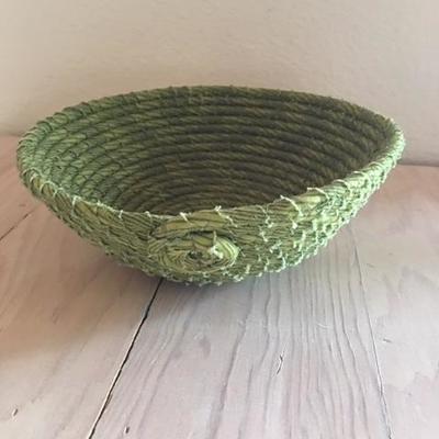 Lot 1077: Fern Green Coiled Fabric Bowl