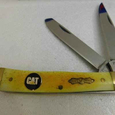 CAT Logo Pride Cutlery Two Blade Trapper Pocket Knife