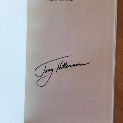 Lot 1102A: Hillerman signature, The Dark Wind. Photo shows signature page for Lot 1102. Can't be sold independently.