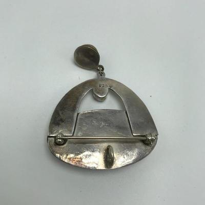 Lot 95 - Earrings and Pin with Jewels - 925
