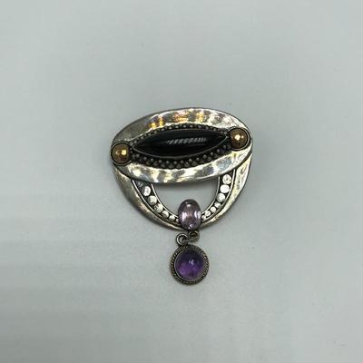 Lot 95 - Earrings and Pin with Jewels - 925