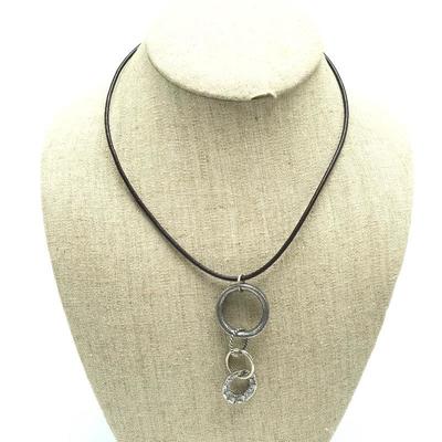 Lot 99 - Leather with Pendant and Green Stone Necklace