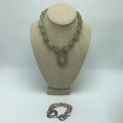Lot 100 - Silpada Prehnite Necklace and Sterling Bracelet 