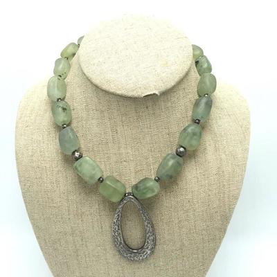 Lot 100 - Silpada Prehnite Necklace and Sterling Bracelet 