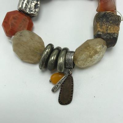 Lot 102 - Heat Wave Stretch Bracelet and Moroccan Sunset Necklace