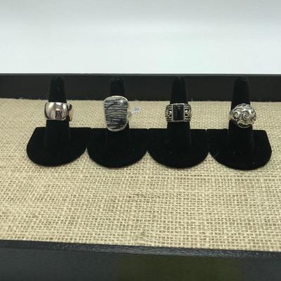 Lot 103 - Four Silpada Sterling Rings Size 8