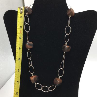 Lot 118 - Sterling & Wood Necklace and Bracelet