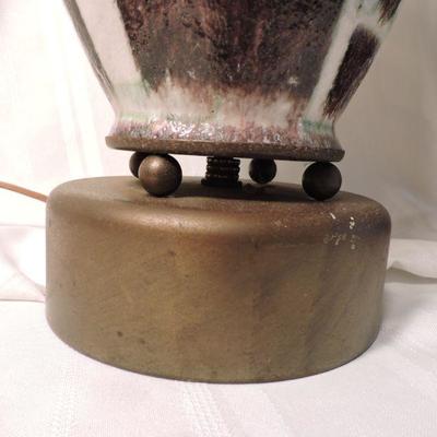 Pair of Mid-Century Glazed Ceramic Lamps