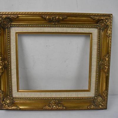 8x10 Frame, Brass Color w/ Canvas - Open Back