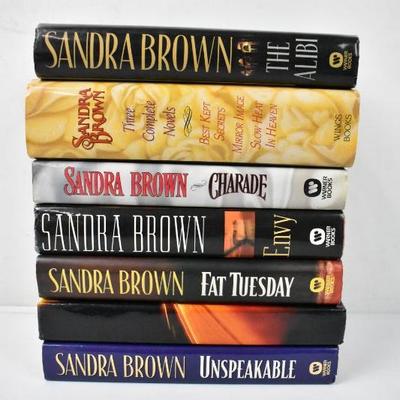7 Hardcover Books by Sandra Brown: Alibi -to- Unspeakable