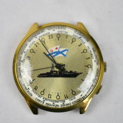 Vintage Watch Face with Crimean Flag & Ship