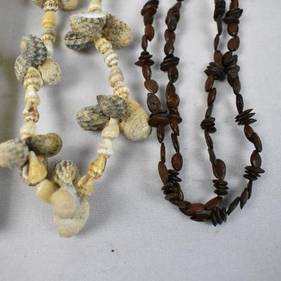 4 Necklaces Beaded/Shells
