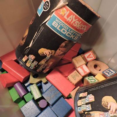 Collection of Vintage Playskool Blocks 
