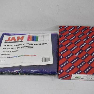 JAM Plastic Elastic Envelopes & Smead ET Classification Folders QTY 10 - New