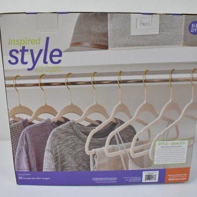 Better Homes & Gardens Non Slip Ultra Slim Hangers Beige 30 Pc Set - New