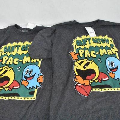 Kids Shirts: 2 Gray Pac-Man Boys L - New