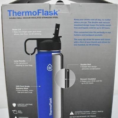ThermoFlask 2 Pack Blue/Black 24 oz - New, Damaged Package