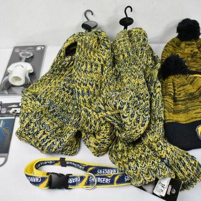 NFL Chargers: Scarves, Beanies, Cork Screw, Bottle Openers, Dog Collar - New